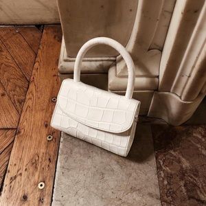 BY FAR mini crocodile white bag PRICE FIRM.